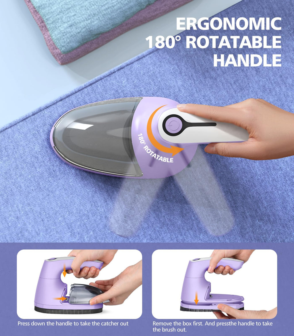 POPCHOSE Fabric Lint Shaver, 6-Leaf Blades & 2 Speed, Rechargeable