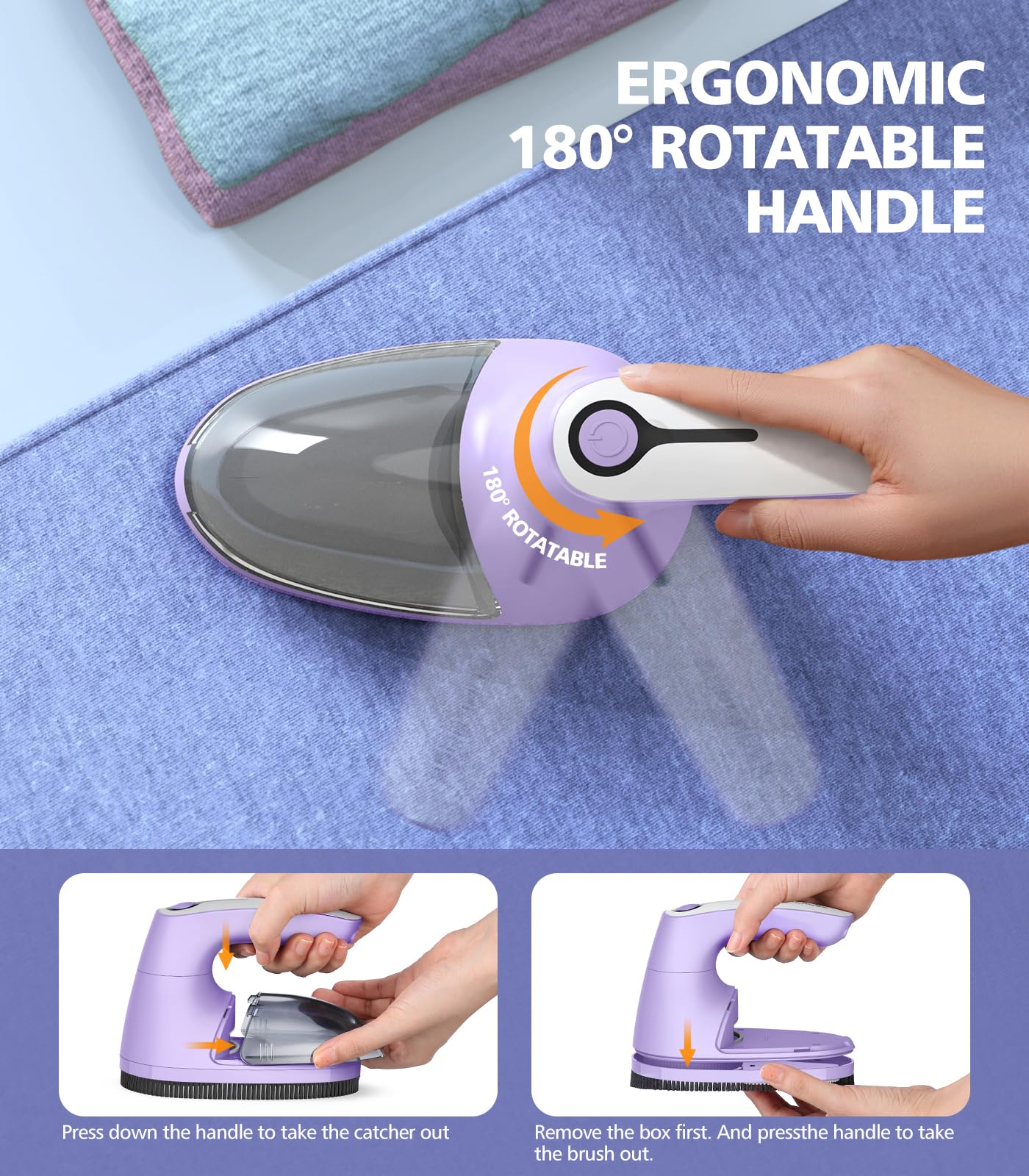 POPCHOSE Fabric Lint Shaver, 6-Leaf Blades & 2 Speed, Rechargeable
