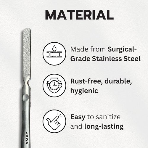 Jaws Podiatry Callus Grater - Surgical Grade Stainless Steel for Efficient Callus Removal | Ergonomic Handle, Silver