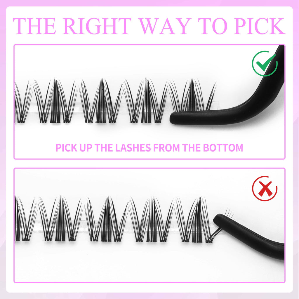 VEYESBEAUTY Manga Lash Clusters Eyelash Extensions Thin & Invisible Band DIY Individual False Eyelashes Newbie's Five-Second Series Wispy Lash Tray for Self-application, Lashes 8-18mm Mixed Length