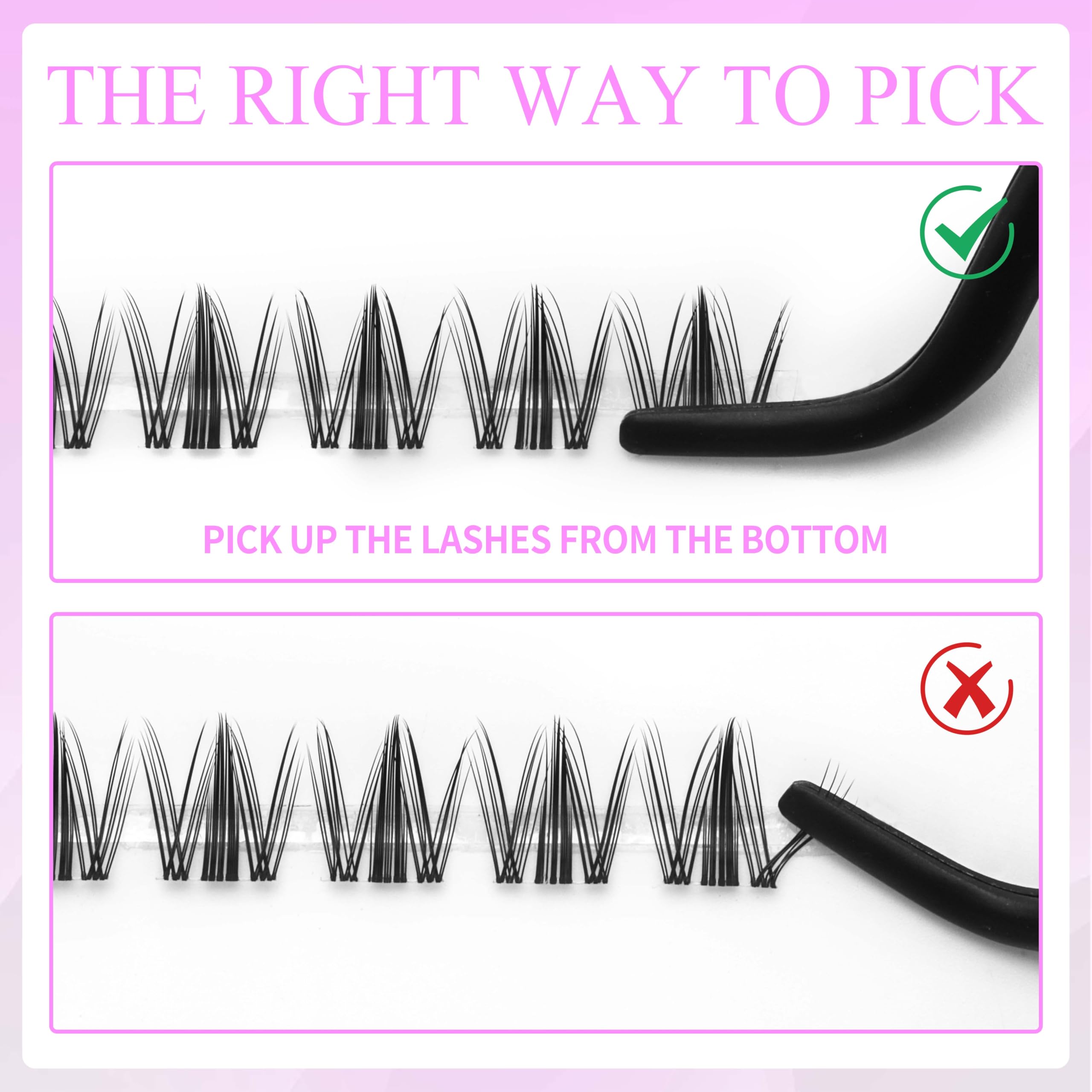 VEYESBEAUTY Manga Lash Clusters Eyelash Extensions Thin & Invisible Band DIY Individual False Eyelashes Newbie's Five-Second Series Wispy Lash Tray for Self-application, Lashes 8-18mm Mixed Length