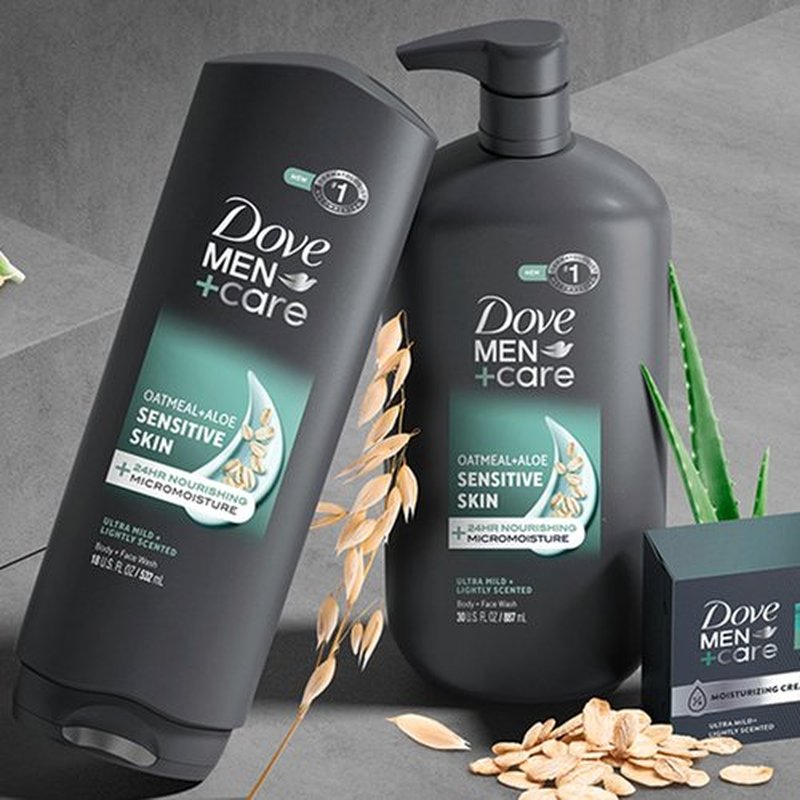 DOVE MEN + CARE Body & Face Wash Sensitive Skin For Hydrated, Smooth Skin - 30 oz