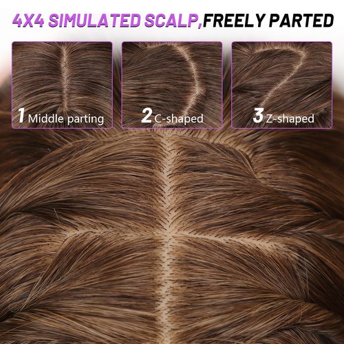 AISI HAIR 【Beginner Friendly Wigs】 Ombre Blonde Wig with Bangs for Women, Middle Length NaturalLayered Straight Wig for Daily Party