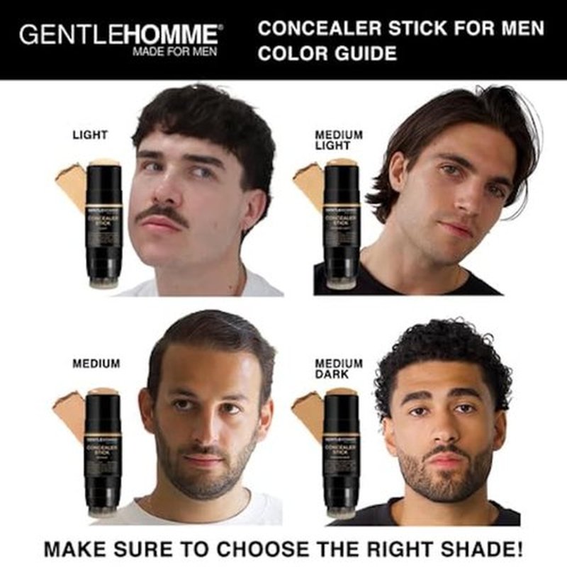 Skiennix Concealer Stick with Brush for Men - Full Coverage Dark Circle Eraser | Dual-Sided, Buildable (Medium)
