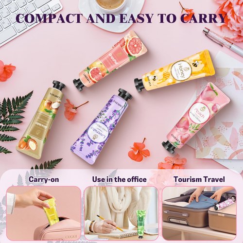 Skiennix Mini Hand Cream Gift Set - 120 Pack Travel Size Lotion for Dry Cracked Hands | Perfect Teacher Appreciation & Valentine's Day Gifts