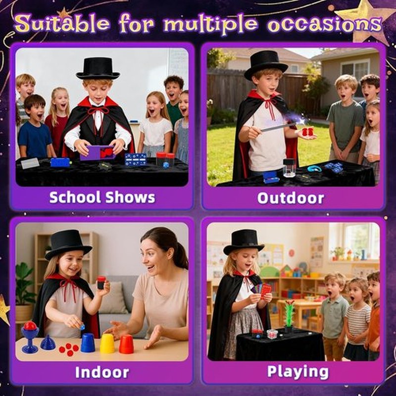 Magic Kit - Exciting Starter Magic Tricks Set with Wand & Costume | Perfect Gift for Ages 6-12