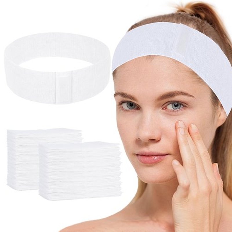 BREENHILL 150 Count Disposable Spa Facial Headbands with Convenient Closure,Stretch Facial Headwraps Soft for Facials Skincare Spa