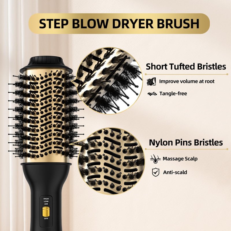 Yucafy 4-in-1 Hot Air Brush with Oval Barrel - Salon-Grade Styling Tool for All Hair Types