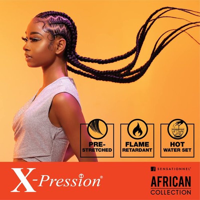 Sensationnel X-pression prestretched braiding hair - 6x braid 58 inch all kanekalon flame retardant synthetic braid for box braids and twists (BG BURGUNDY)