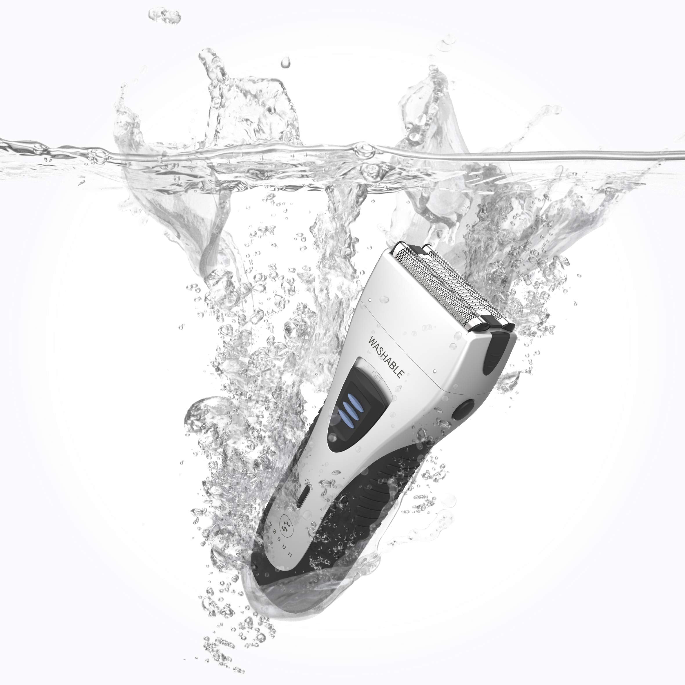 YASUN Foil Shaver - Electric Razor, Wet/Dry IPX7 Waterproof, Pop-up Beard Trimmer, Cordless Rechargeable Mens Razor - YS5800 Silver & Black