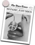 iHery Unframed Disco Newspaper Wall Art Print - Trendy Cherry Disco Ball Design | 12x16in Canvas Décor