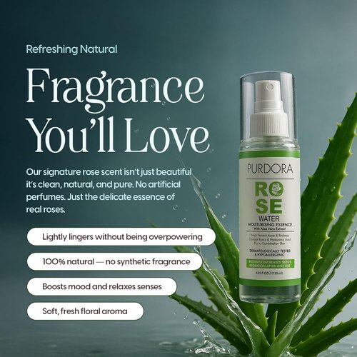Regine Switzerland Rose Water Face Mist Toner - Hydrating Aloe Vera & Hyaluronic Acid Spray for Redness, Dry & Acne-Prone Skin - 4.05 fl oz