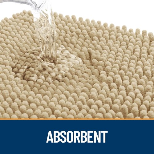 OLANLY Dog Door Mat - Absorbent Non-Slip Chenille Mat for Muddy Paws | 32x20 Inches, Beige