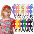 WJYX BOWS 15pcs/set Satin Bow Headbands, Colorful Ribbon Hair Hoops Non-Slip Fashion Hair Accessories for Daily Wear and Casual Outfits