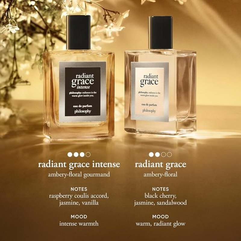 Philosophy Radiant Grace Intense Eau De Parfum - Ambery Floral Women's Perfume | Long-Lasting Fragrance with Raspberry, Jasmine & Vanilla Notes