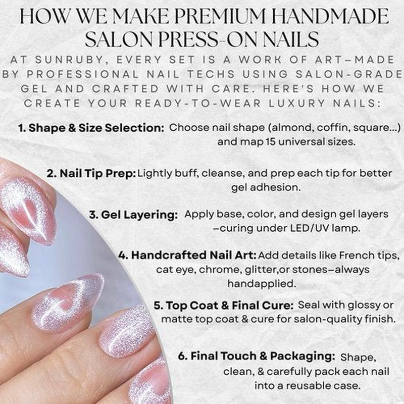 Sunruby Press On Nails Short Almond Cat Eye Jelly Pink|The Heart will Sparkle as You Move.Reusable Soft Gel Nails in 15 Sizes -30 Nail Kit with Glue|Designed in L.A, Handmade in Vietnam| Whisper Heart