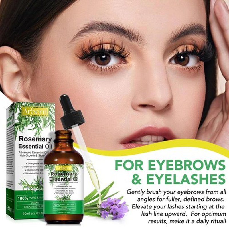 2 Pack Organic Rosemary Oil for Hair Growth,100% Pure Rosemary Essential Oil for Eyebrow and Eyelash Nourishes The Scalp