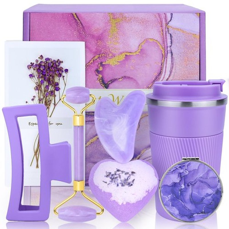 Arawat Purple Birthday Gifts for Women Sister Best Friend Mom 30th 40th 50th 60th Birthday Gifts for Her Care Package for Women Relaxing Spa Gift Basket Woman