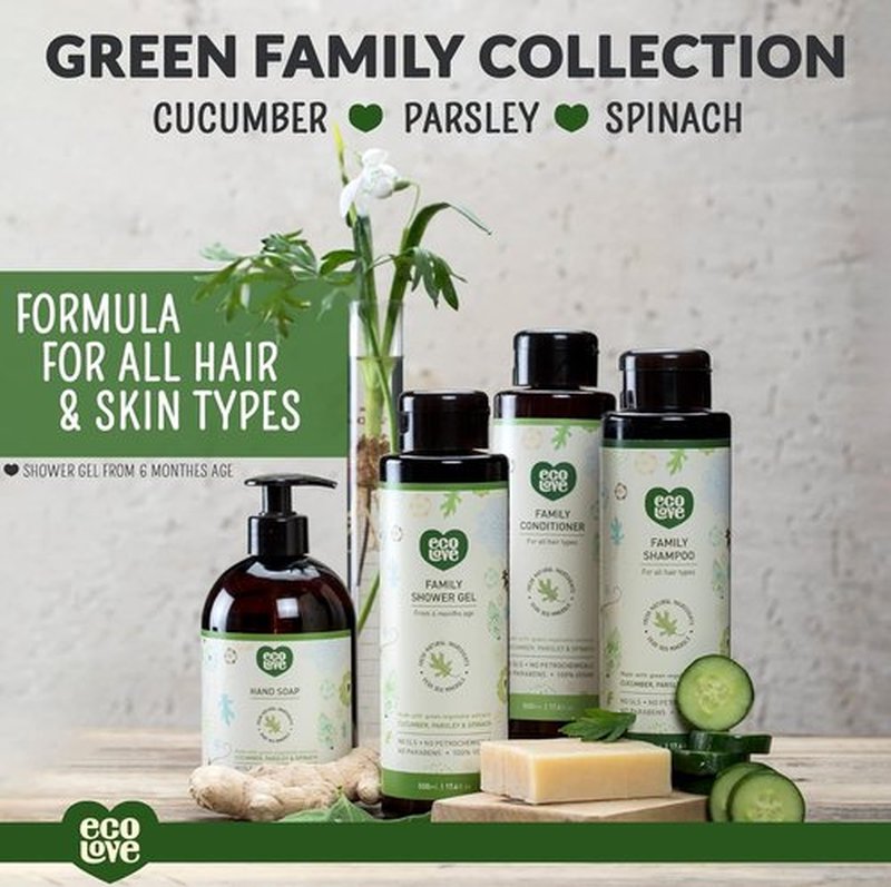 ecoLove Natural Conditioner - Vegan & Cruelty-Free Formula with Organic Cucumber Extract - 17.6 oz
