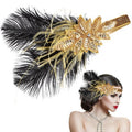 Beaupretty Flapper Headband Roaring 1920s Costume Headwear Sequin Wedding Headpiece for Women