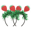 Women Girl Strawberry Headbands Glitter Tinsel Fruit Headband Valentines Easter Party Boppers Hair Accessories 7.87 x 9.44 x 1.96 inch