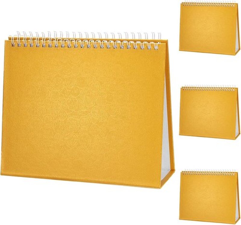 PATIKIL Desk Calendar Base - 4 Pack Flip Calendar Stand | 8.3 x 6.7 Inches - Pearl Paper for DIY Decor