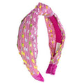 FROG SAC Confetti Knotted Headband for Girls, Knot Hair Bands for Kids, Cute Fashion Fabric Head Band (Pink)