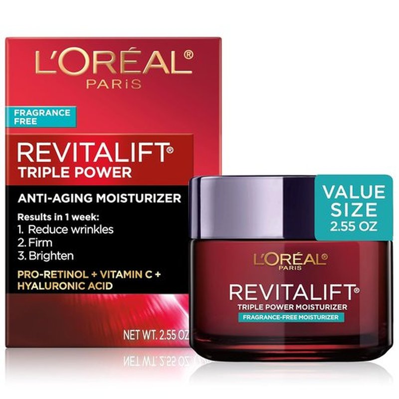 L'Oreal Paris Revitalift Anti-Aging Face Moisturizer - Fragrance-Free, Pro Retinol & Vitamin C, 2.55 Oz