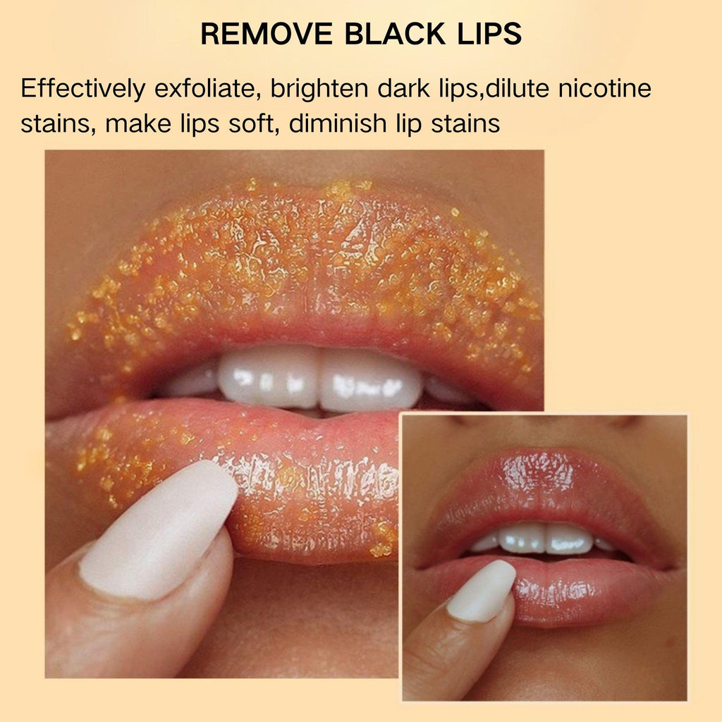 Turmeric Lip Scrub, Lemon Turmeric Lip Exfoliator for Chapped Dry, Lips, Eliminate Lip Lines, Natural Nourish Sugar Lip Scrub with Aloe Vera, Deep Hydration Moisturization Lip Balm for Dark Lips