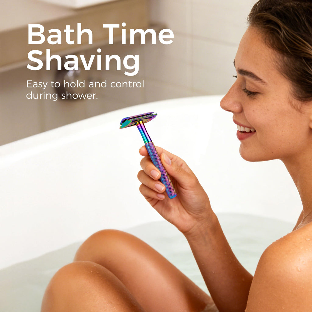 ZOMCHI Double Edge Safety Razor for Men & Women, Rainbow
