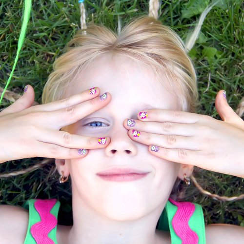 Hot Focus Unicorn Nail Kit – Kids Nail Polish Set for Girls Ages 5 6 7-12 with 77+ Pieces, Spa Kit, Nail Art Decoration Set, Glow-in-the-dark, Stickers, and Water-Based Polish - Girls' Nail Kit.