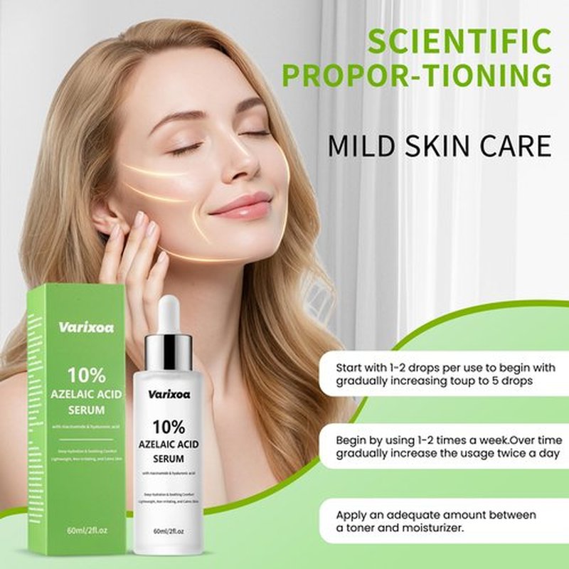 10% Azelaic acid Serum for face Inspired By Korean Skincare K Beauty Azalecic Acid Acido Azelaico Redness Soothing Serum with Azaleic acid, Hyaluronic Acid, Niacinamide, Spot Care(2FL.OZ/60 ML)