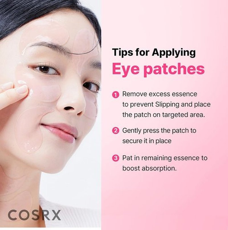 COSRX Pink Peptides Collagen Eye Patch - Reduces Puffiness & Dark Circles | 60 Hydrogel Under Eye Masks