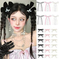 Mini Hair Bows for Women Girls Cute Hair Clips Small Alligator Long Tail Hair Ribbon Accessories -2 Styles -24P - Lace