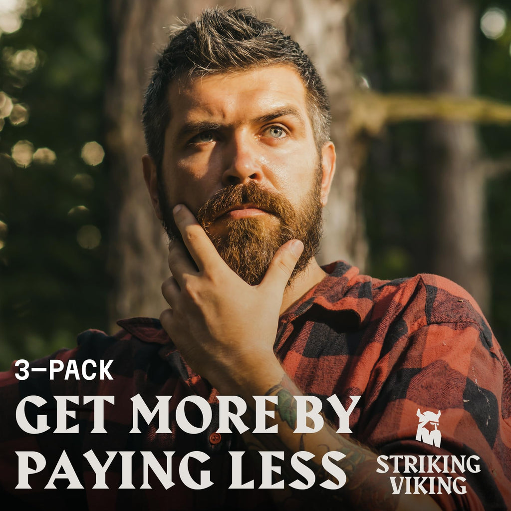 Striking Viking Beard Oil for Men - 2 Fl Oz (Pack of 3), Vanilla
