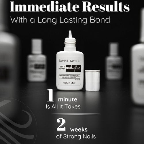 Tammy Taylor Tip and Nail Repair Dry Clear Gel Nail Glue for Press on Nails, Acrylic Nail Tips & Natural Breaks, Cure Under UV/LED, Solid Nail Adhesive Gel Glue for Nails and Extensions