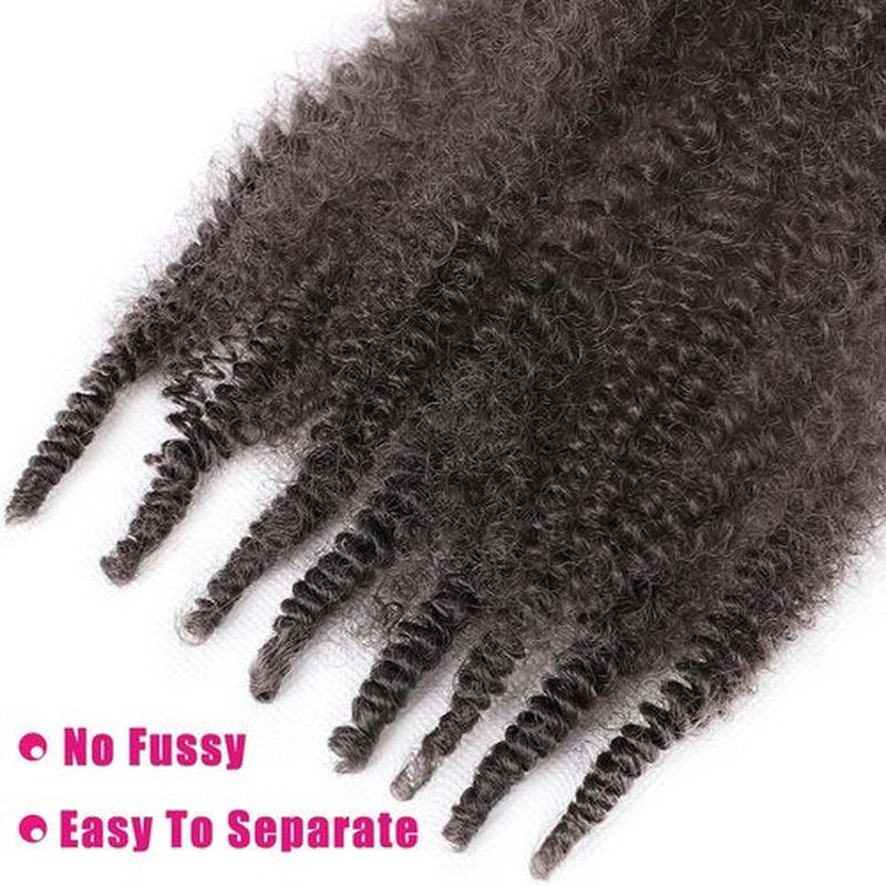 Afro Twist Hair 24 Inch 3 Packs, Springy Afro Twist Hair Pre Fluffed Spring Twist Hair Pre Stretched Wrapping Hair for Soft Locs Hair Extensions (24 Inch (Pack of 3), 4#)