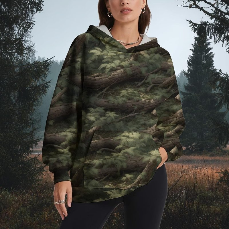 ZOCANIA Women's Camo Sweatshirt - Long Sleeve Crewneck with Pockets | Stylish Camouflage Design