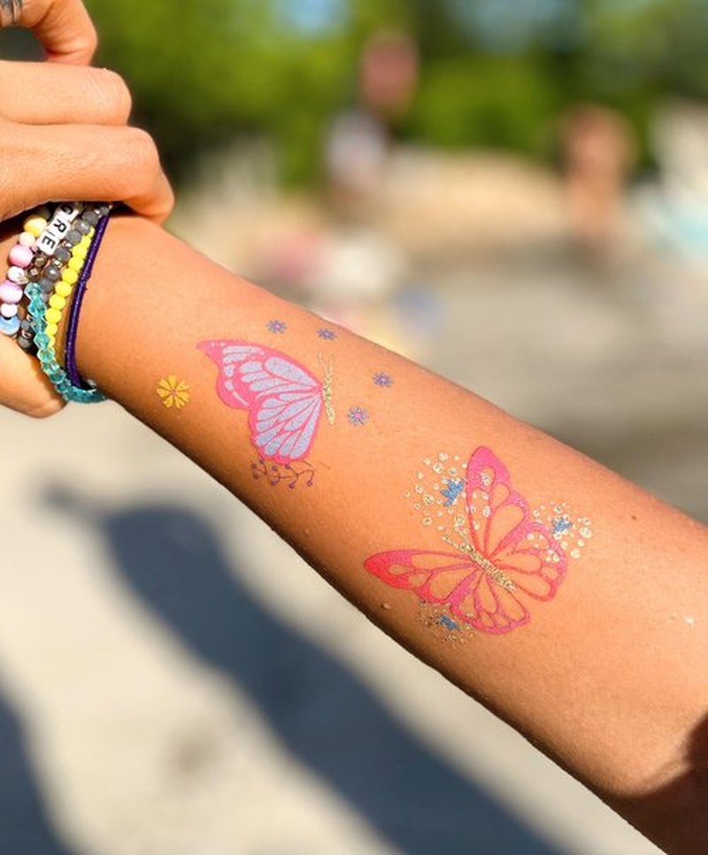 PapaKit 36 Pc Butterflies & Fairies Temporary Tattoo Set, 18 Individually Wrapped Sheets | Party Favors, Classroom Rewards, Birthday Goodie Bag Fillers