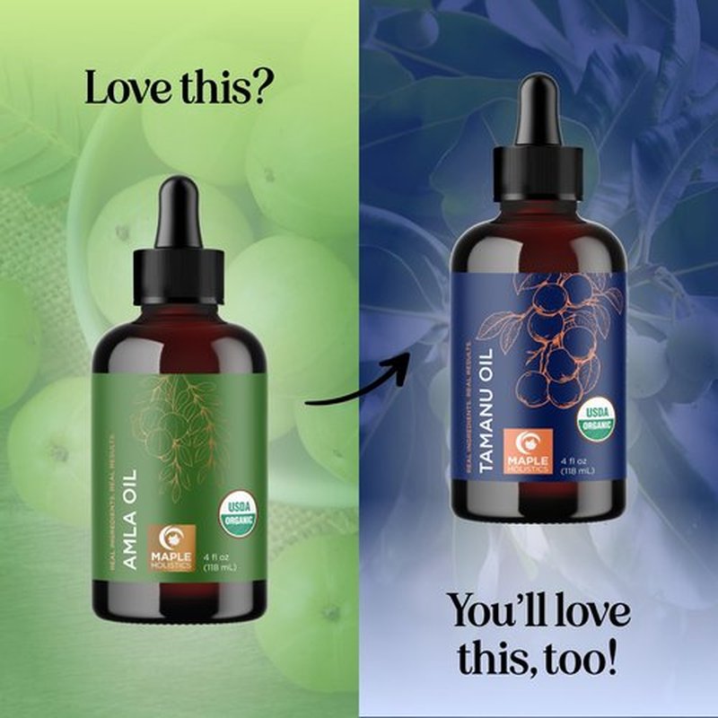 Organic Amla Oil for Hair - 100% Pure Amla Hair Oil for Volume Shine & Hydration - Cold-Pressed Extra Virgin Unrefined Non-GMO & USDA Organic for Nourishing Moisturizing Scalp Care (4 Fl Oz)