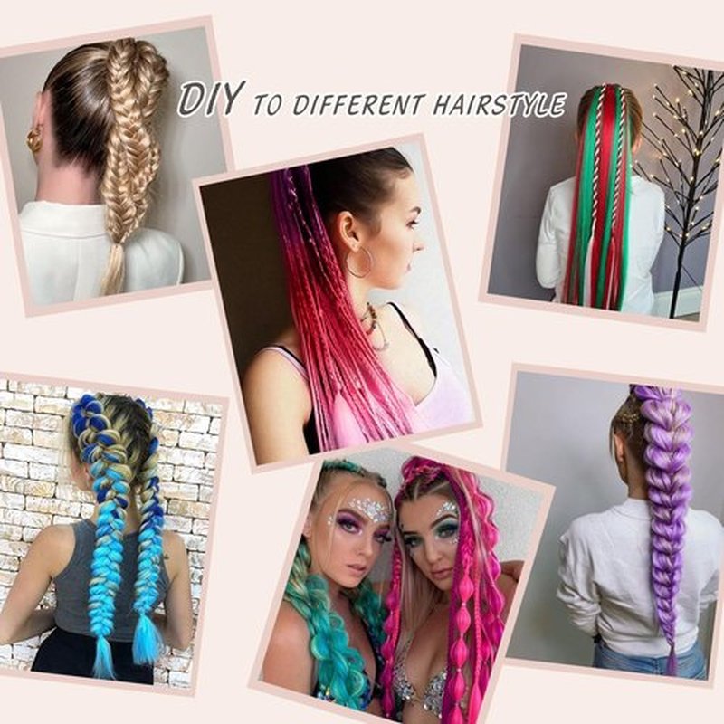 Braid Ponytail Hair Extensions with Elastic Tie,2 Pcs Straight Braid Hair Extension Rave Hair Natural Soft Hairpieces Synthetic Ponytail Extension 26 Inch(A35)