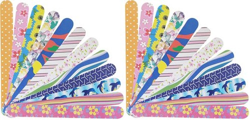 P2P Nails Colorful Nail File Strips - Double Sided Filers for Shaping and Smoothing Toenails and Fingernails - Manicure and Pedicure Nail Buffers - 24 Pack