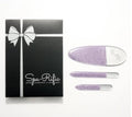 Spa-Rific 3pc Nano File Set: Professional Heavy Duty Glass Nail Files with Case Kit - Reusable Crystal Fingernail Manicure and Pedicure Tools for Men, Women, and Adults (Lilac Shimmer)