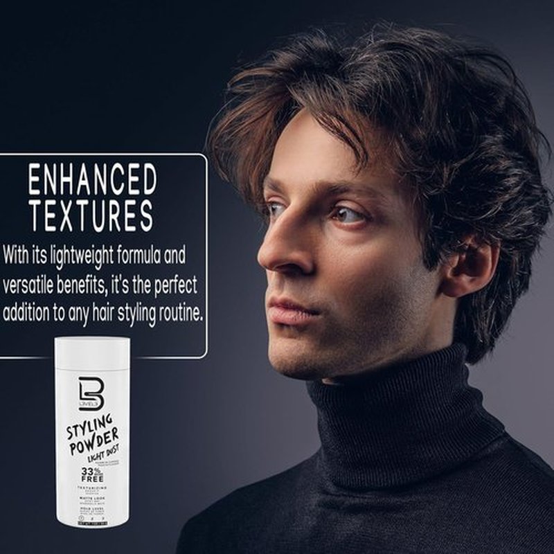 L3 Level 3 Travel Styling Powder - Small 0.18 oz for Travel - Natural Look Mens Powder (6, White)