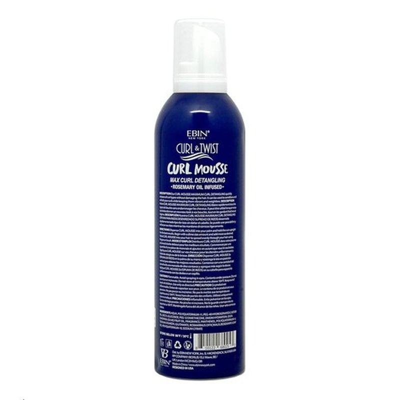 Skiennix Curl & Twist Supreme Detangling Mousse - Moisturizing Formula with Rosemary & Olive Oil | 12.49 fl oz