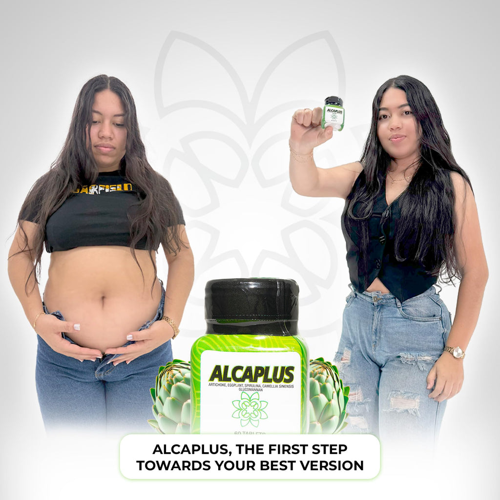 Alcaplus Original Natural Weight Loss Pills for Detoxifying and Controlling Appetite, Herbal Supplement with Artichoke, Eggplant, Spirulina, Green Tea, and Glucomannan
