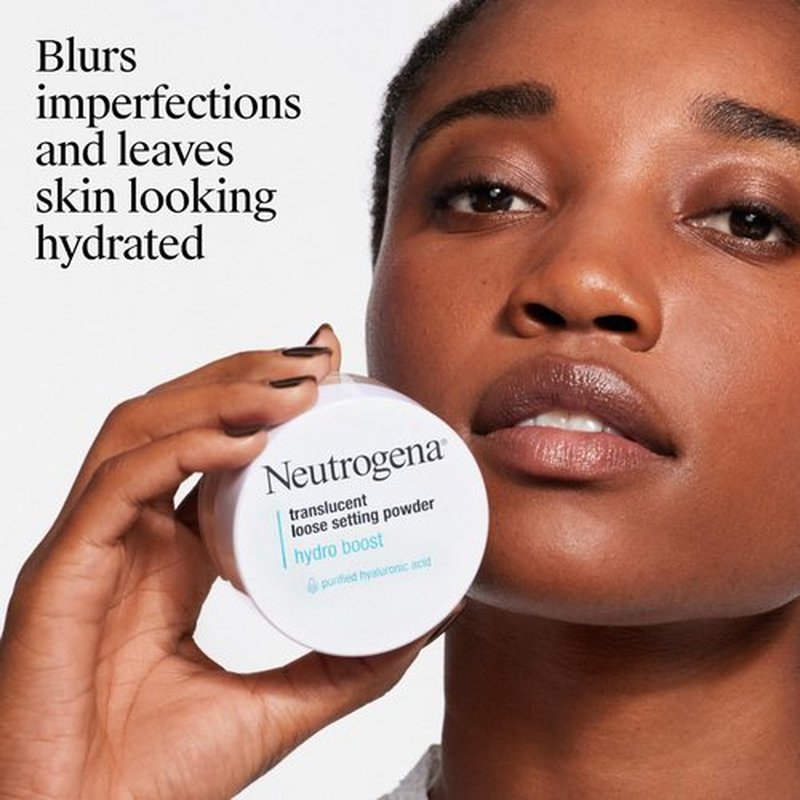 Neutrogena Hydro Boost Translucent Loose Setting Powder with Purified Hyaluronic Acid for Smooth Skin, Blurs Imperfections and Sets Makeup, Lightweight Face Powder, .44 oz