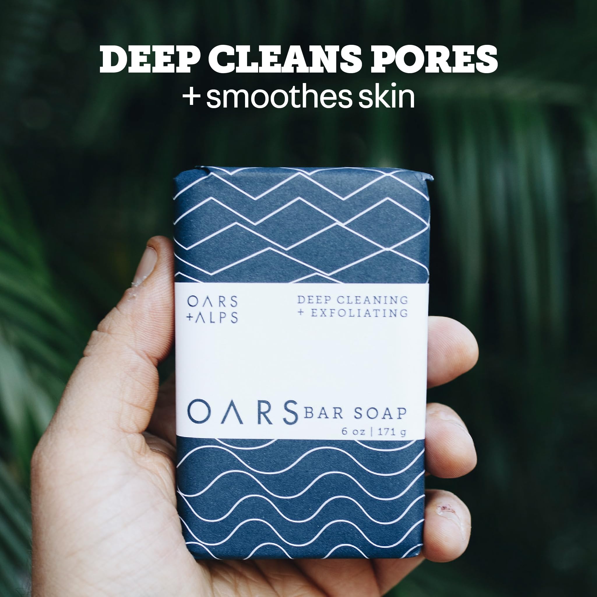Oars + Alps Exfoliating & Moisturizing Bar Soap for Men, Deep Cleaning Soap, Clean Ingredients, All Skin Types, Blue Charcoal, 3pk