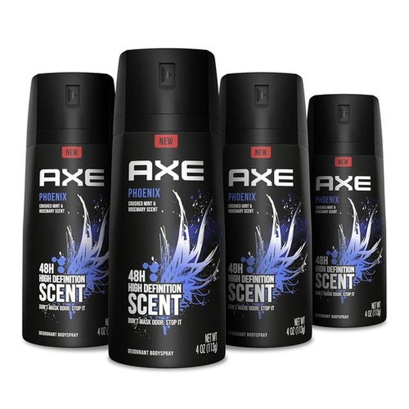 Axe Body Spray Deodorant - Long Lasting Odor Protection | Phoenix Scent, Aluminum-Free, 4oz (4 Count)