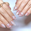 Sunruby Press On Nails Short Almond Cat Eye Jelly Pink|The Heart will Sparkle as You Move.Reusable Soft Gel Nails in 15 Sizes -30 Nail Kit with Glue|Designed in L.A, Handmade in Vietnam| Whisper Heart